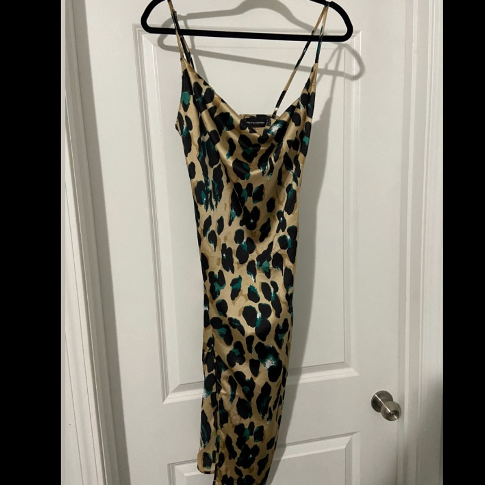 Sexy leopard silk dress